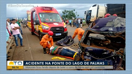 Motorista fica ferido em acidente na ponte entre Palmas e Luzimangues