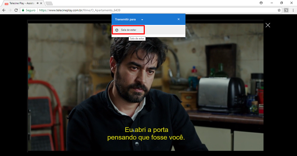 Escolha o dispositivo Chromecast para o qual deseja transmitir — Foto: Reprodução/Bruno Soares