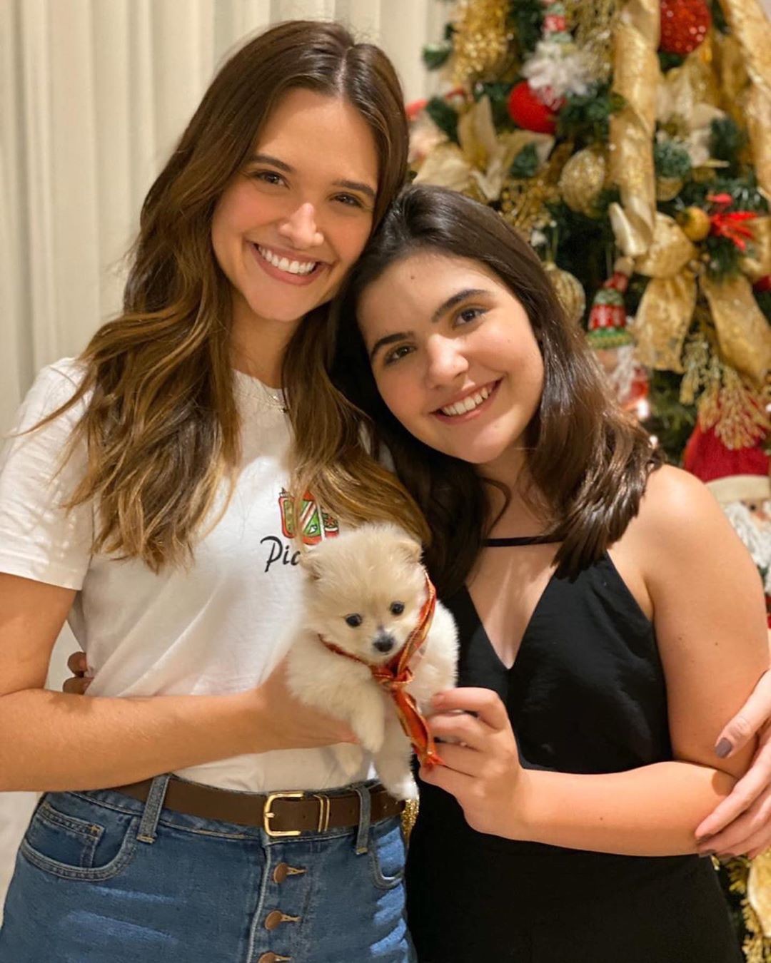 Já é Natal: Juliana Paiva ganha filhote de cachorro (Foto: Reprodução Instagram)
