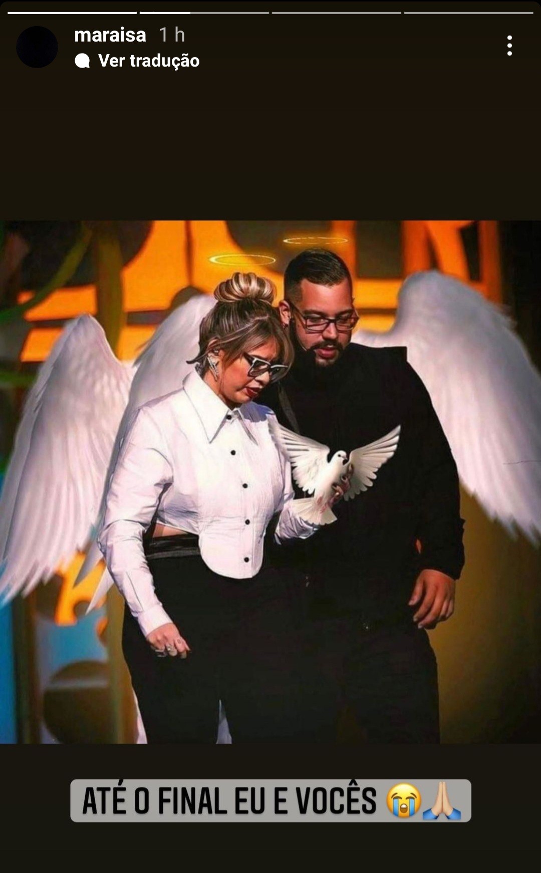 Maraisa postou Marilia Mendonça e Henrique Ribeiro com asas de anjo  (Foto: Reprodução / Instagram )