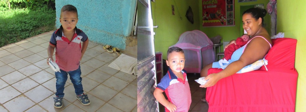 O pequeno John entregou a ajuda  (Foto: Ana Clara Marinho/TV Globo )