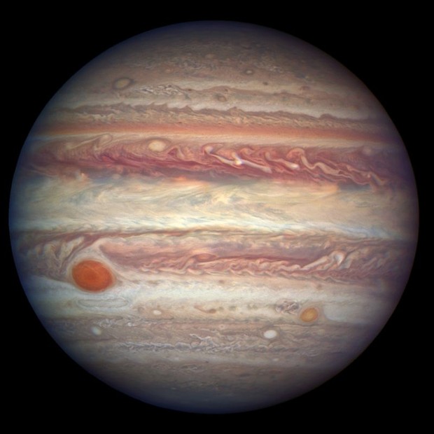 BBC - Esta é uma foto de Júpiter tirada pelo Telescópio Espacial Hubble (Foto: NASA/ESA/A.SIMON via BBC)