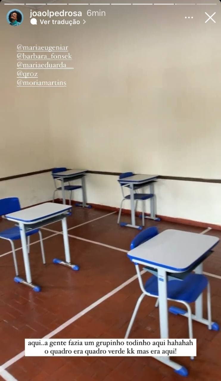 João Luiz Pedrosa mostra escola em que estudou (Foto: Reprodução / Instagram)