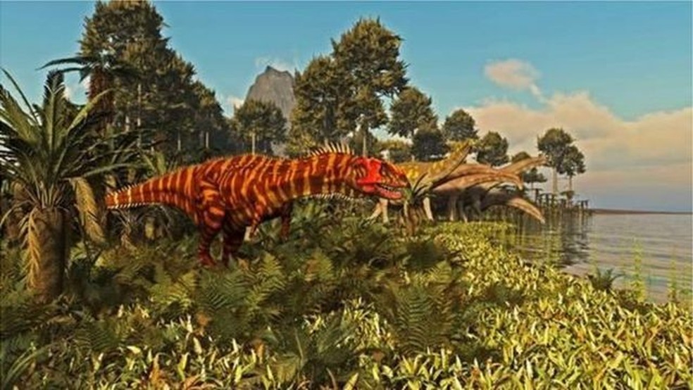Esta pode ter sido a aparência do rajassauro, uma das espécies de dinossauro descobertas na Índia. — Foto: Alamy
