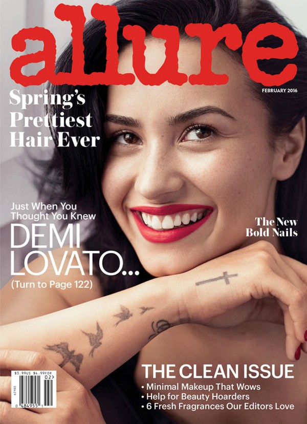 Demi Lovato na capa da edição de fevereiro da revista Allure (Foto: Reprodução)