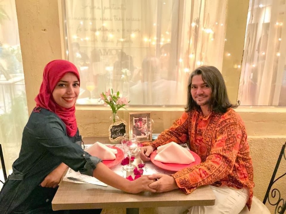 Malika e o esposo, Enuquis Aguiar. &mdash; Foto: Foto: Arquivo pessoal 