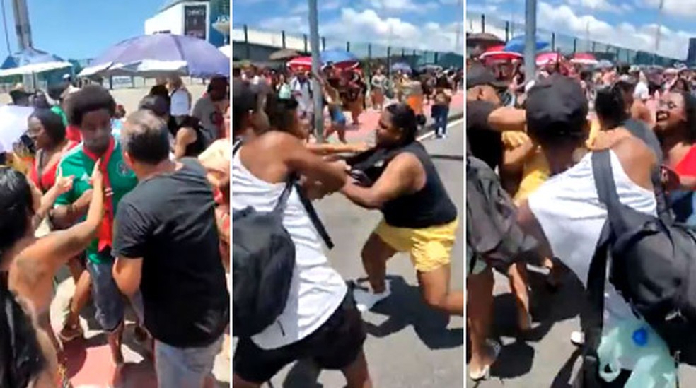briga entre fãs do RBD no Rio — Foto: Reprodução