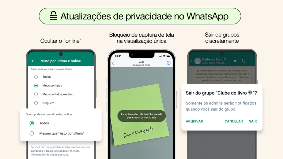 Whatsapp terá três novos recursos de privacidade para o usuário