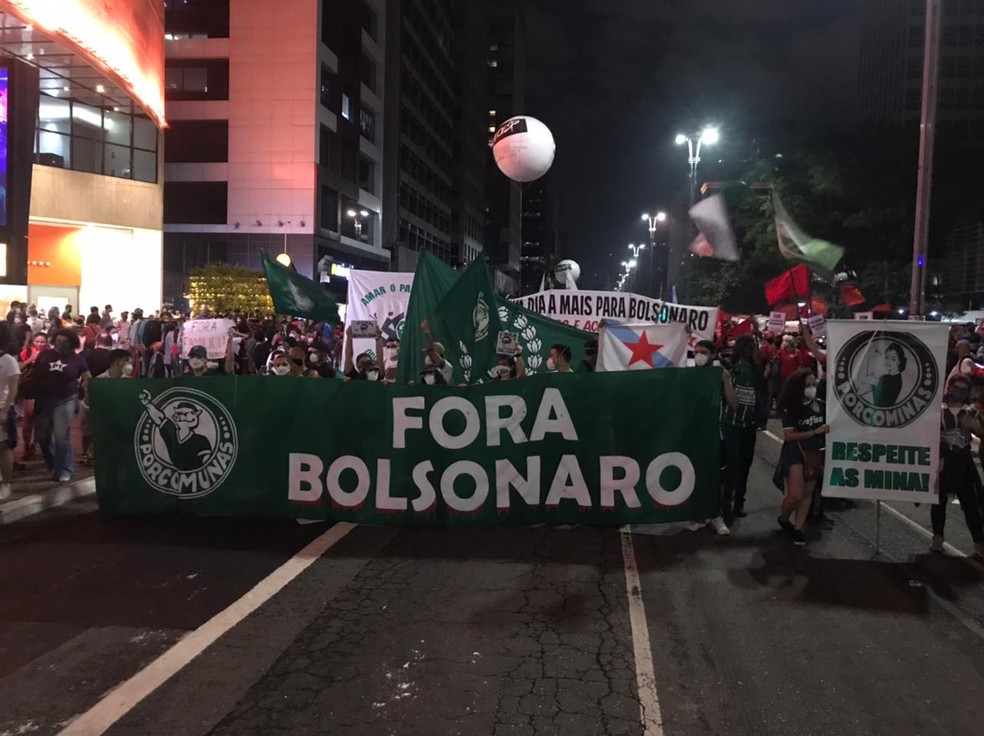 Ato pede 'Fora Bolsonaro' na Avenida Paulista neste sábado (29).  — Foto: Leandro Beguoci/Acervo pessoal 