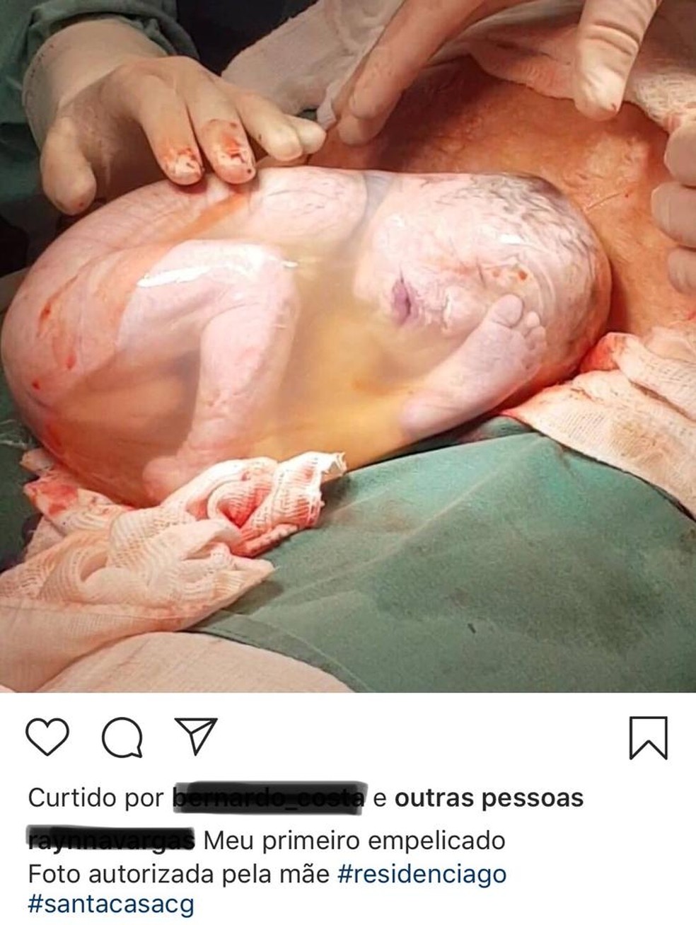 Médica mostrou outro registro fotográfico emocionante nas redes sociais — Foto: Redes sociais/Divulgação