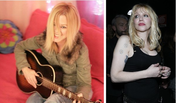 As cantoras Mary Lou Lord e Courtney Love (Foto: Facebook/Getty Images)