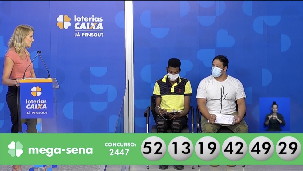 Mega-Sena: resultado do concurso 2.447 — Foto: Reprodução/Facebook das Loterias CAIXA