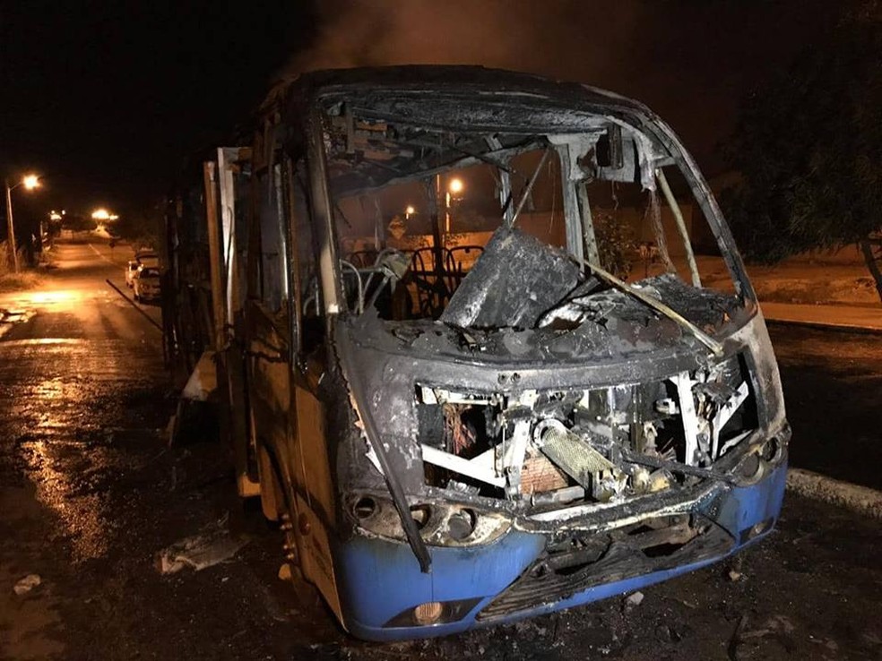 Micro-ônibus ficou completamente destruído em Palmas — Foto: Divulgação