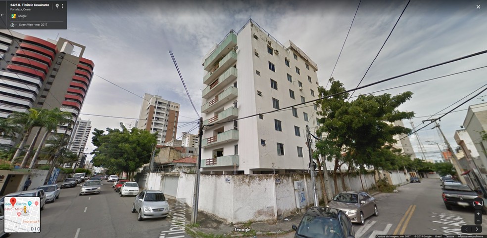 Prédio que desabou em Fortaleza — Foto: Google/Reprodução