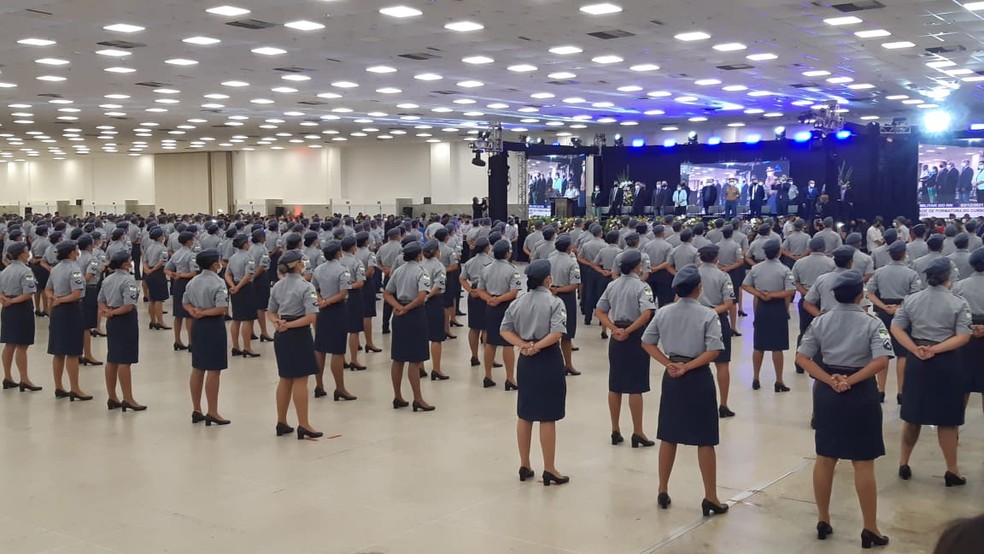Com maioria de mulheres, Rio Grande do Norte forma turma com 290 novos policiais militares — Foto: Sérgio Henrique Santos/Inter TV Cabugi