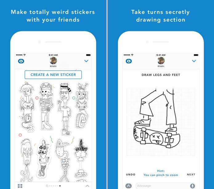 StickyMonster permite criar stickers personalizados com seus amigos (Reprodução/App Store)