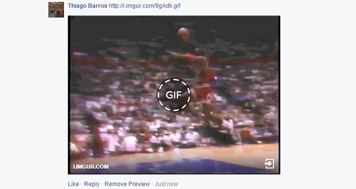 Facebook agora suporta GIFs (Foto: Reprodução/Thiago Barros)