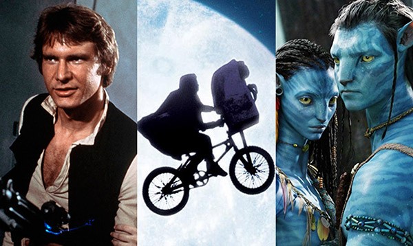 Star Wars (ou Episódio IV: Uma Nova Esperança) (1977), E.T. - O Extraterrestre (1982), Avatar (2009) (Foto: Divulgação)