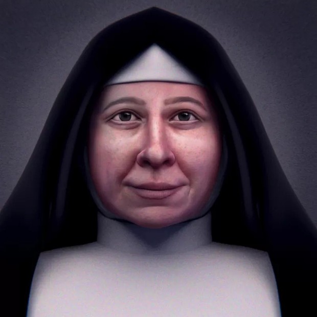 Madre Paulina, em reconstituição digital feita por Cicero Moraes (Foto: CICERO MORAES via BBC)