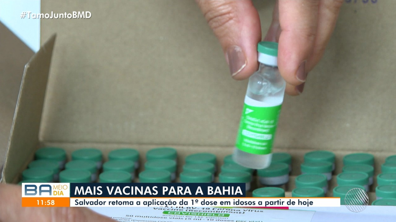 Salvador retoma aplicação da primeira dose da vacina em idosos a partir desta quinta