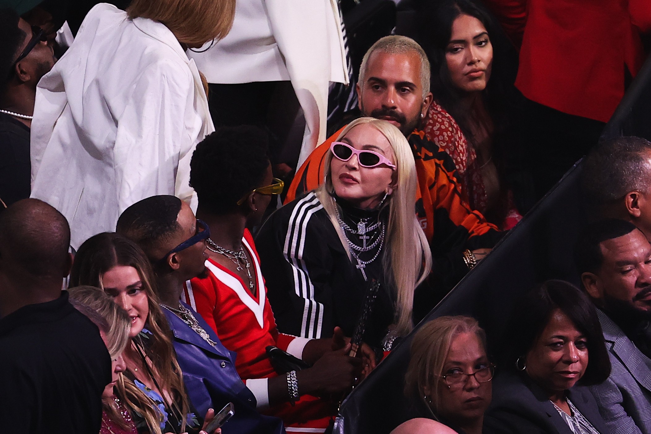Madonna foi fotografada na arena em Nova York (Foto: Getty Images)
