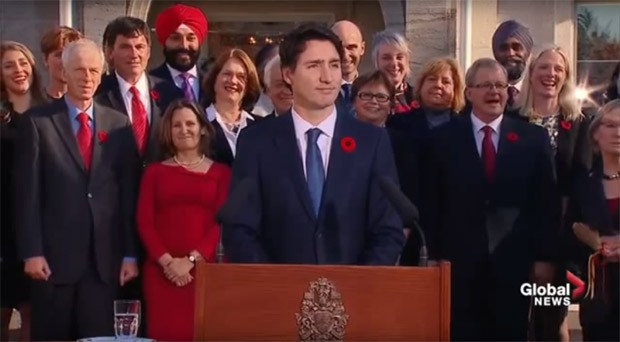 O novo premiê canadense, Justin Trudeau, durante coletiva após tomar posse, nesta quinta (5) (Foto: Reprodução / Youtube)