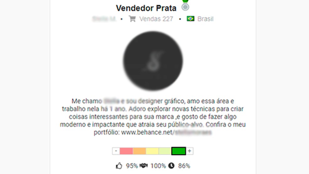 Antes de finalizar a compra, verifique a classificação do vendedor e as avaliações de seus serviços anteriores — Foto: Reprodução/Caroline Doms