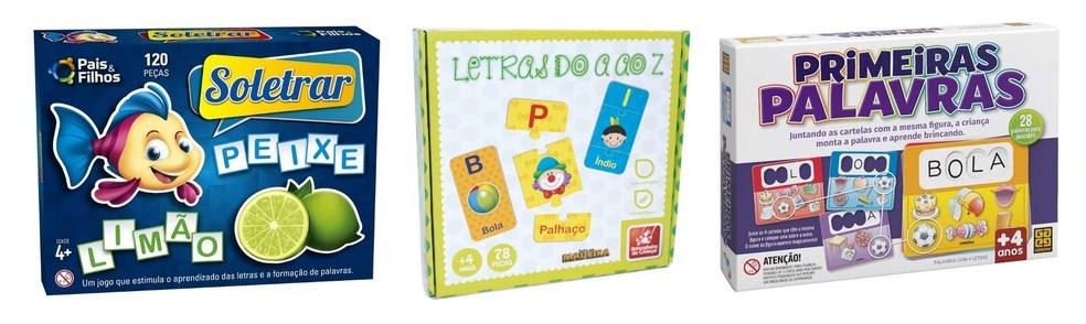 Jogo da Memória Educativo Letras e Figuras Alfabeto Infantil :  : Brinquedos e Jogos