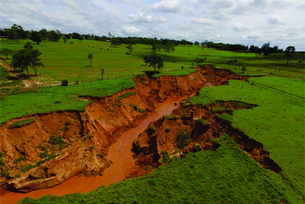 exemplo de boçoroca no Mato Grosso do Sul