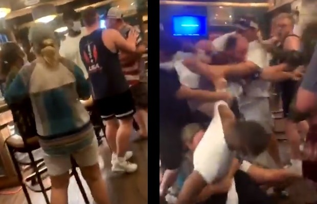 Clientes de bar nos EUA iniciam briga por causa do distanciamento social (Foto: reprodução/instagram)