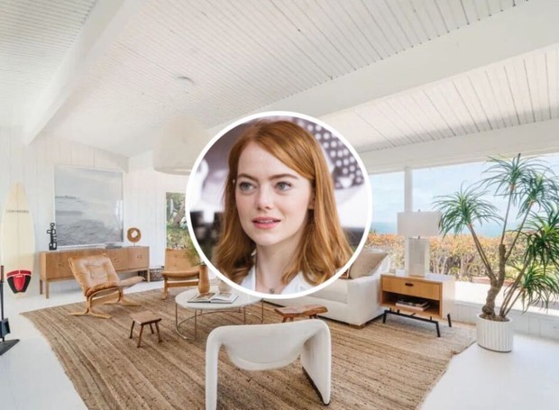 Emma Stone coloca casa em Los Angeles à venda por R$ 21,1 millhões (Foto: Reprodução / Neue Focus/Sotheby's International Realty e IMDB)