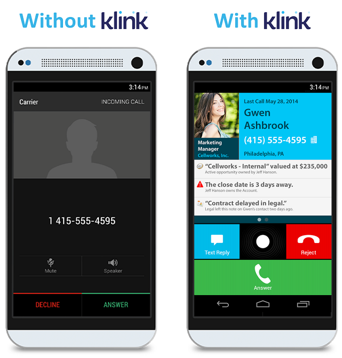 Klink identifica informações de quem está ligando (Foto: Divulgação/Klink)