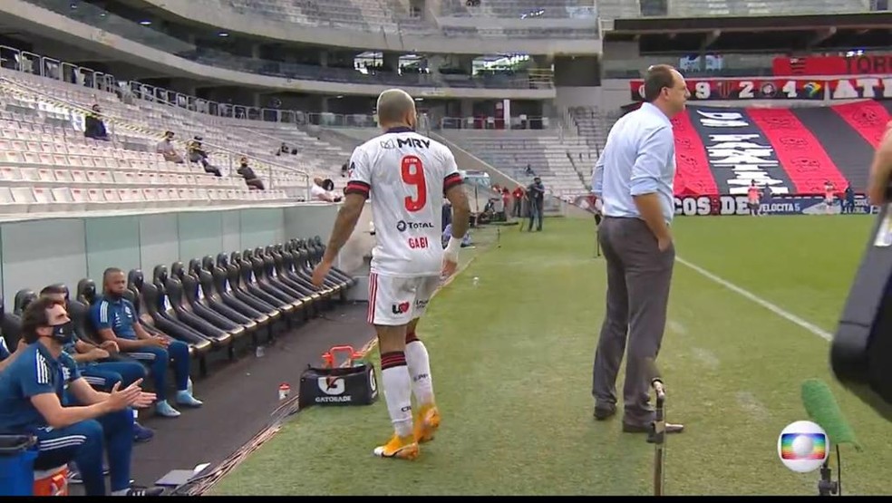 Gabigol e Rogério Ceni pelo Flamengo — Foto: Reprodução