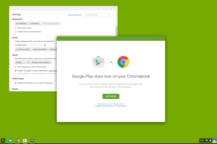 Chrome OS já traz opção para habilitar apps Android (Foto: Reprodução/Reddit)