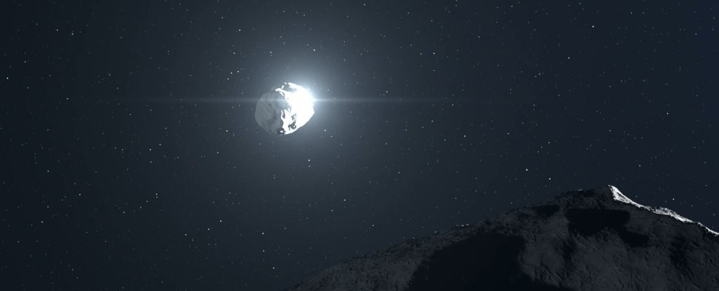 Representação de como será o impacto da nave com o asteroide  (Foto: ESA)