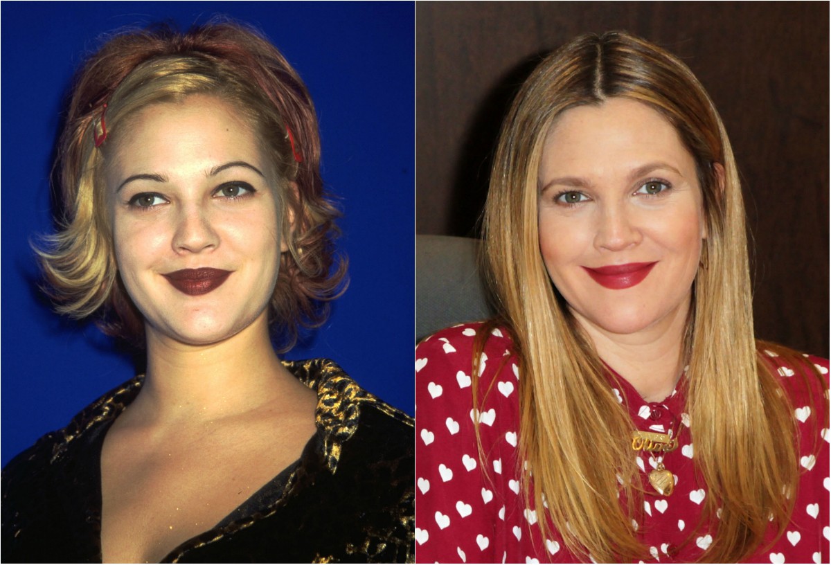 Acredite se quiser, mas essas duas imagens de Drew Barrymore têm 15 anos de diferença. Na primeira, a atriz tinha apenas 24 anos (Foto: Getty Images)