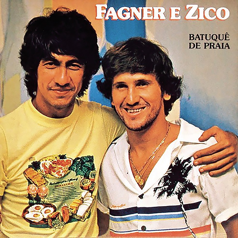Capa do compacto 'BatuquÃª de praia', de Fagner e Zico â€” Foto: ReproduÃ§Ã£o