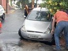 Chuva forte atinge Bauru e carros 'afundam' em buracos