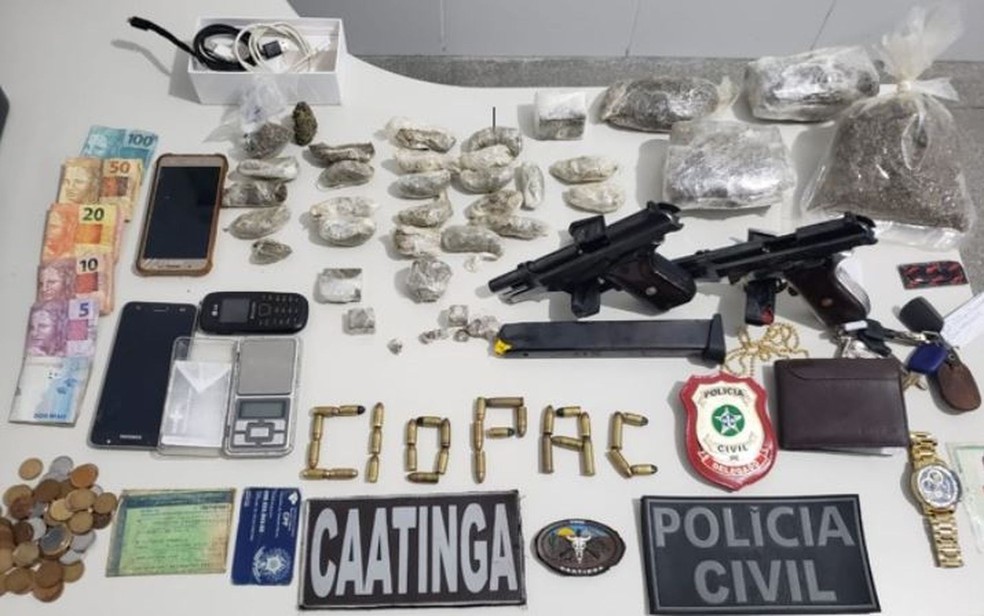 Materiais apreendidos durante operação policial em Ribeirópolis (SE) — Foto: SSP/SE/Divulgação