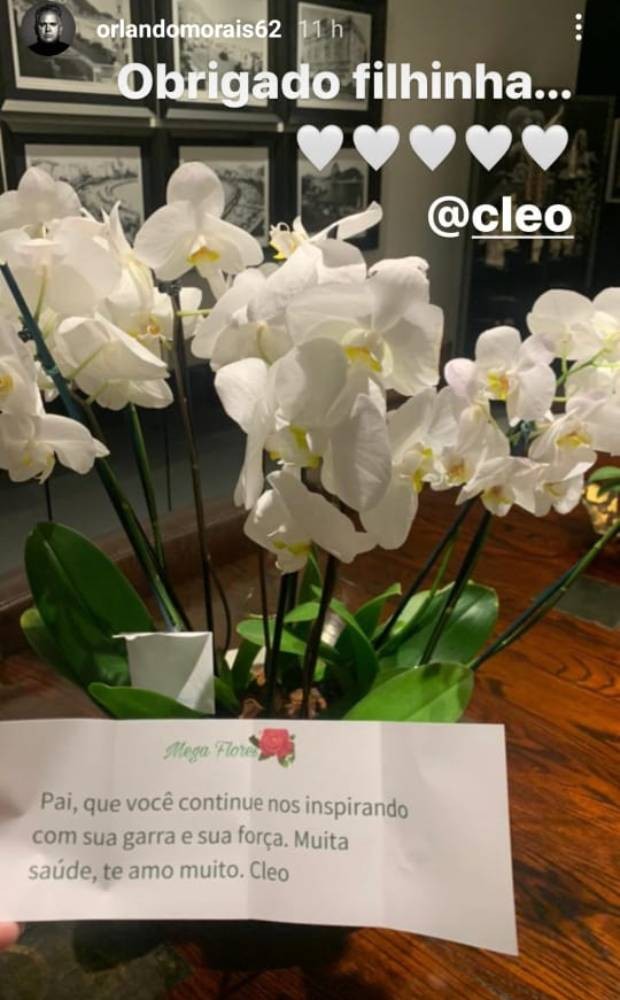 Cleo manda flores para Orlando Morais (Foto: Reprodução/Instagram)