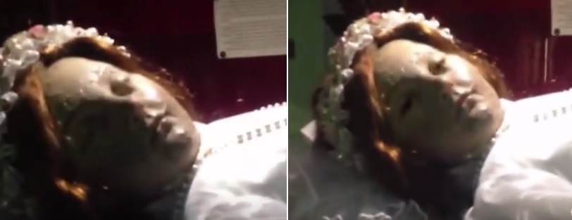 A santa antes e depois de 'abrir os olhos'