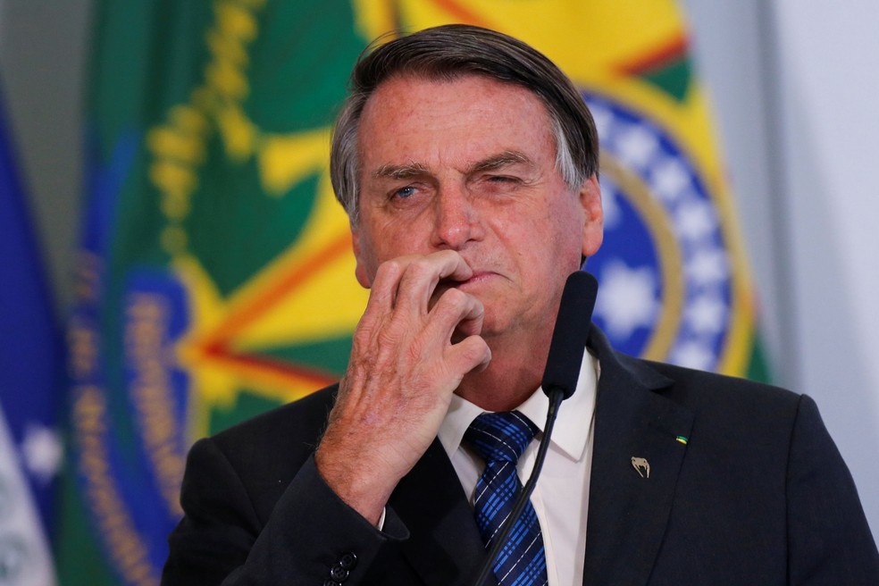 O presidente Jair Bolsonaro durante cerimônia no Planalto  — Foto: Adriano Machado/Reuters