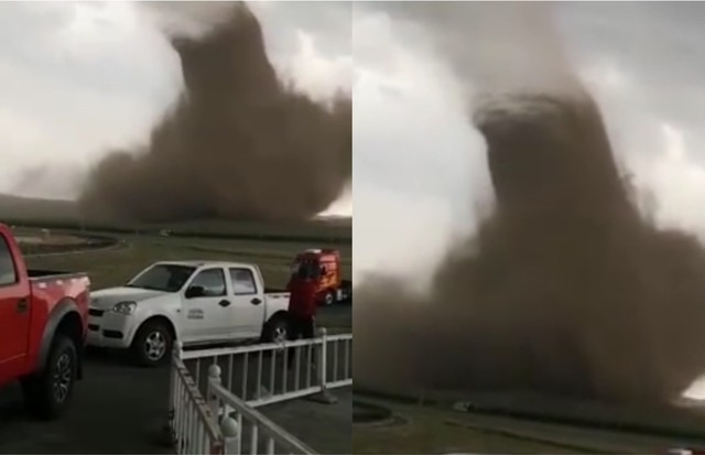 Tornado passa perto de motoristas (Foto: Reprodução/Instagram)