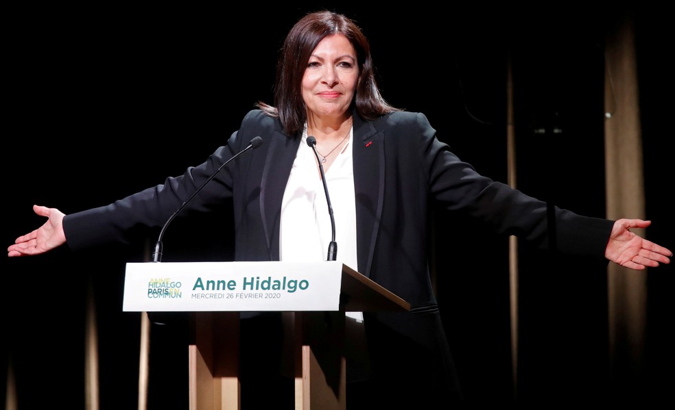 Anne Hidalgo em um evento de campanha em Paris, em fevereiro de 2020 &mdash; Foto: Charles Platiau/File Photo/Reuters