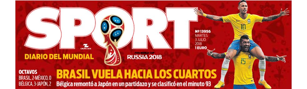 Capa Sport vitória sobre México (Foto: Reprodução)