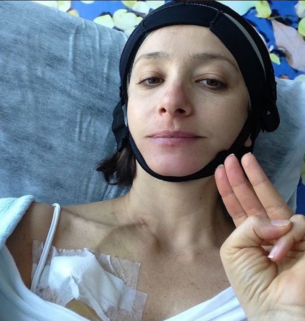 Sabrina Parlatore durante terceira sessão de quimioterapia — Foto: Reprodução/Instagram Sabrina Parlatore