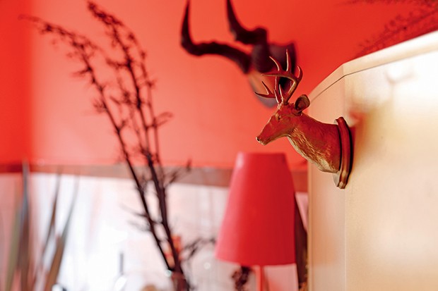 Lifestyle decor - A geladeira pintada com spray dourado (Foto: Rogério Voltan)