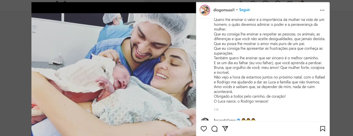 Nasce sobrinho de Rodrigo Mussi e irmão do ex-BBB faz put up em homenagem: ‘O Luca nasce, o Rodrigo renasce’ |  São Paulo