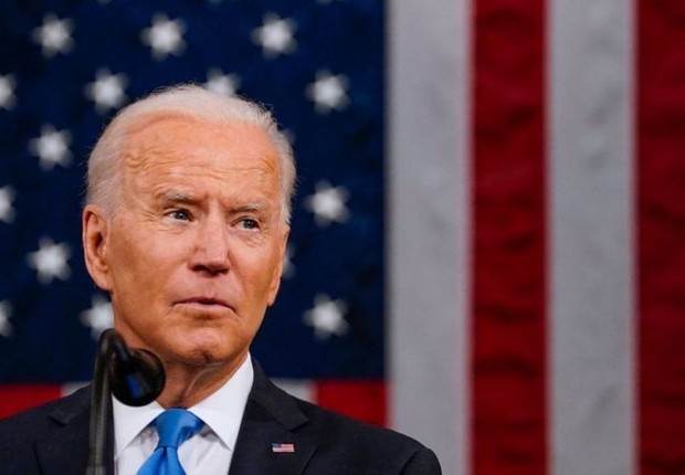 Joe Biden volta ao Congresso, desta vez como presidente dos Estados Unidos (Foto: Getty Images)