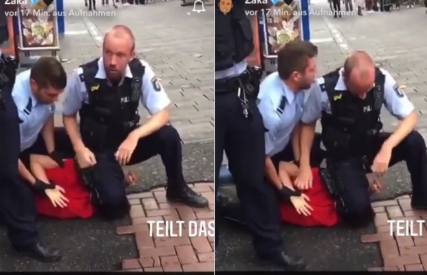 Vídeo mostra policial na Alemanha em ação parecida à que matou George Floyd (Foto: Reprodução /twitter)